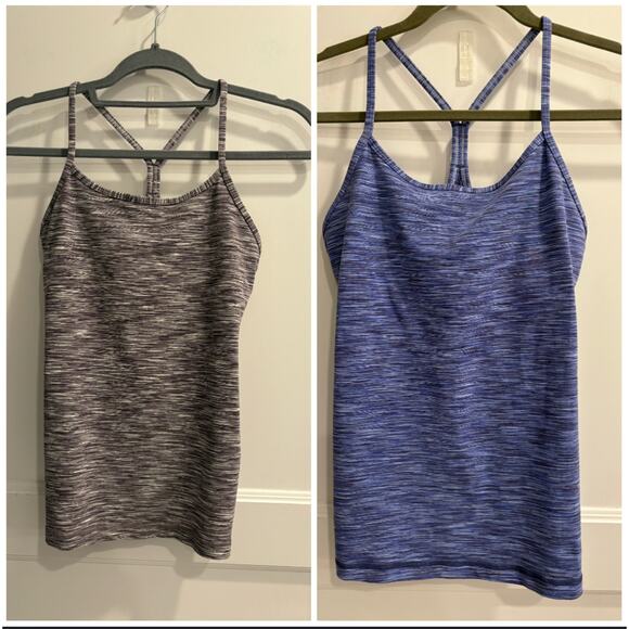 Lululemon Tops - Lululemon Lot of Two 2 XS Racerback Tank Tops Blue Gray / Black